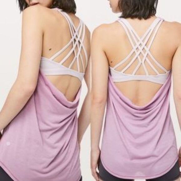 Lululemon Slay The Studio 2-In-1 Tank in Heathered Antoinette / Light Chrome 6 - Picture 1 of 9